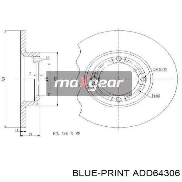 Купить ADD64306 Blue Print Ротор тормозной