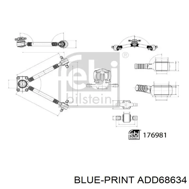 Левый рычаг передней нижней подвески Blue Print ADD68634 цена, от 62.87 USD