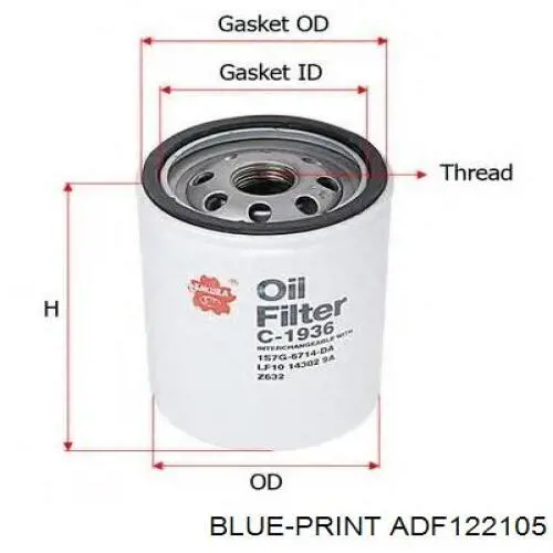 ADF122105 Blue Print Масляный фильтр двигателя