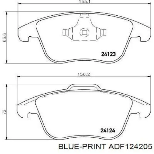 Колодки Blue Print ADF124205 цена, от 35.28 USD