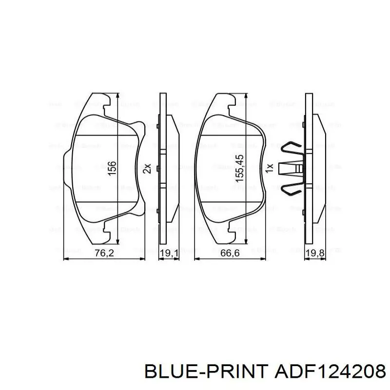 Колодки Blue Print ADF124208 цена, от 39.53 USD