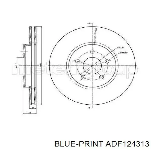 Купить ADF124313 Blue Print Ротор тормозной