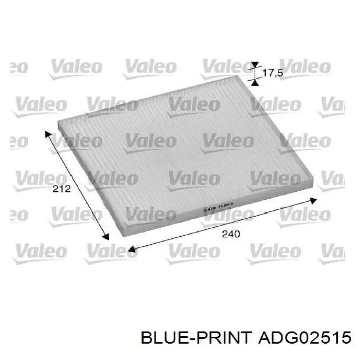 Filtro de habitáculo ADG02515 Blue Print