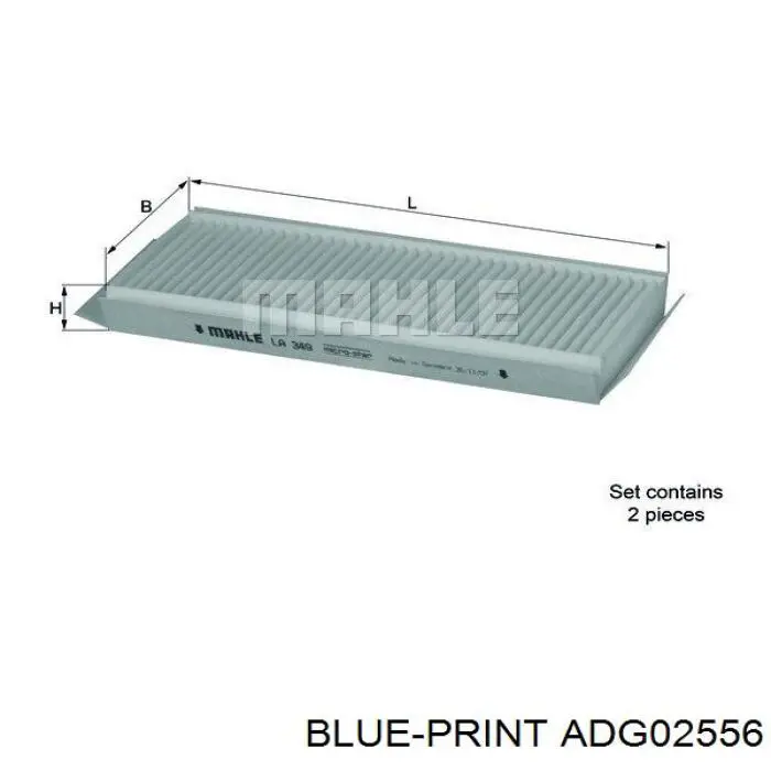 Купить ADG02556 Blue Print Фильтр салона угольный