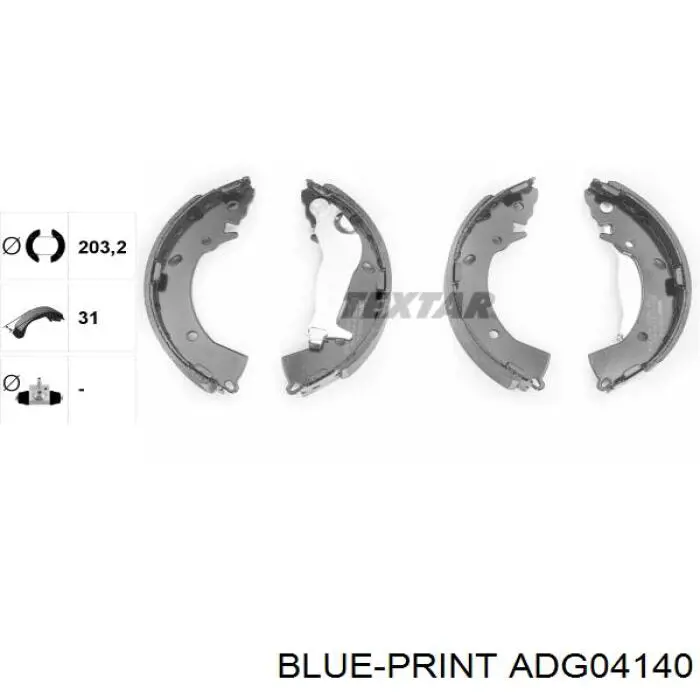 Zapatas de frenos de tambor traseras ADG04140 Blue Print
