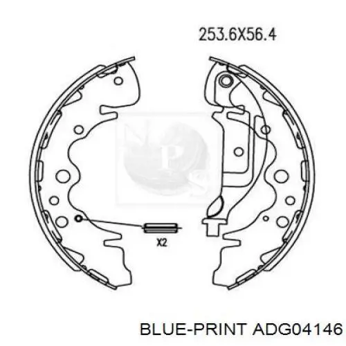 Барабанные колодки Blue Print ADG04146