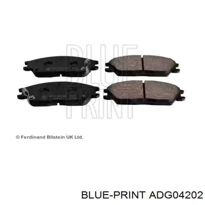 ADG04202 Blue Print колодки тормозные передние дисковые