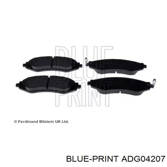 ADG04207 Blue Print колодки тормозные передние дисковые