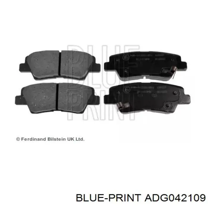 ADG042109 Blue Print колодки тормозные задние дисковые