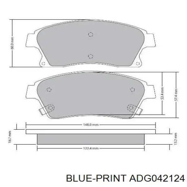 Купить ADG042124 Blue Print Колодки тормозные