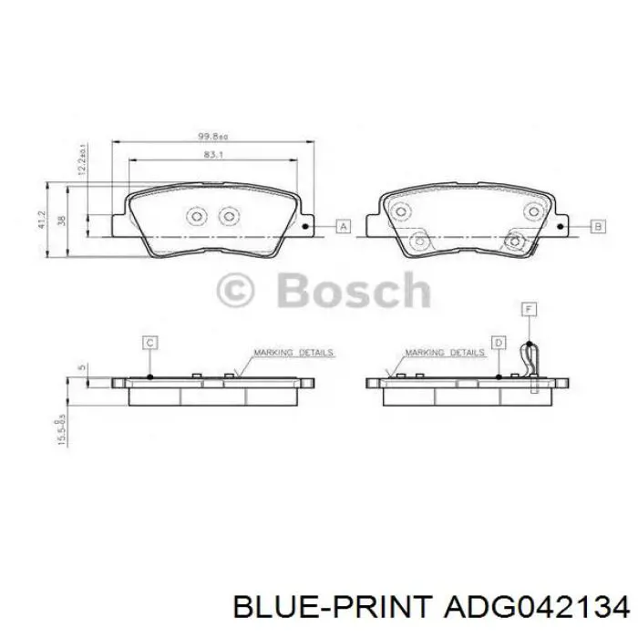 Задние дисковые колодки Febi 116294
