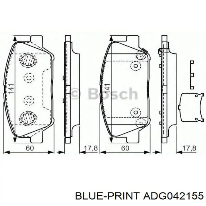 Купить ADG042155 Blue Print Колодки тормозные