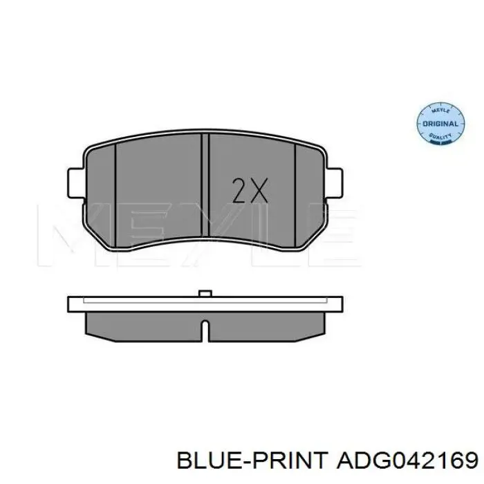 Купить ADG042169 Blue Print Колодки тормозные задние, дисковые