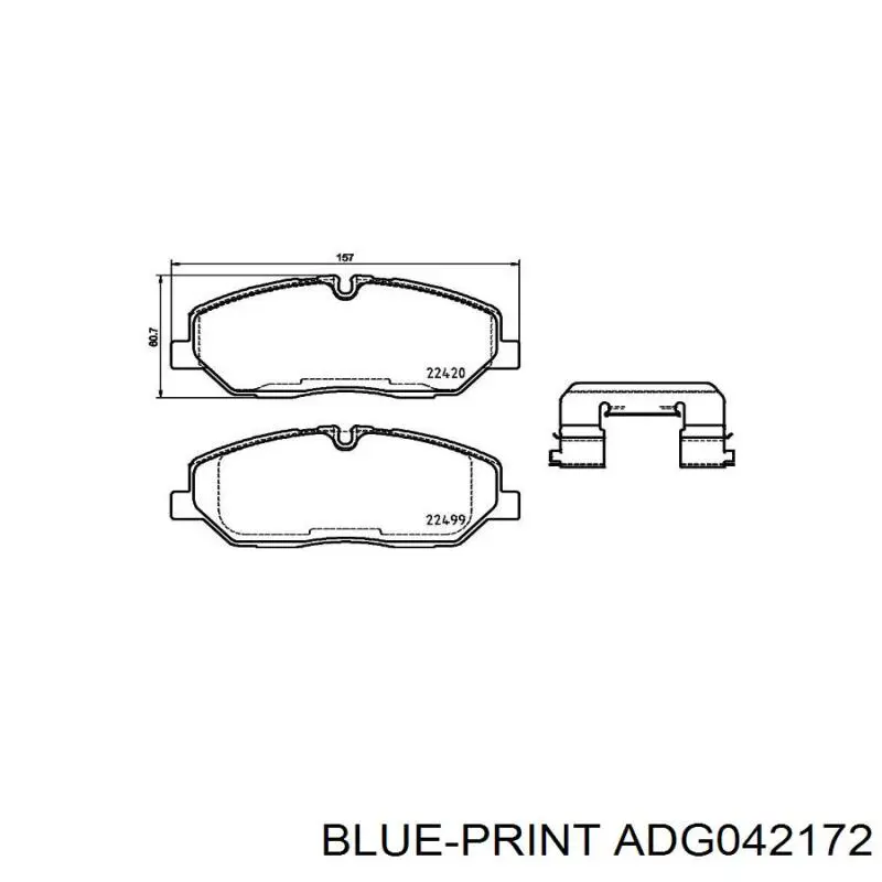 Колодки Blue Print ADG042172 цена, от 41.73 USD