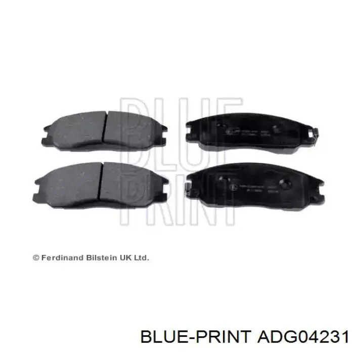 Передние тормозные колодки ADG04231 Blue Print