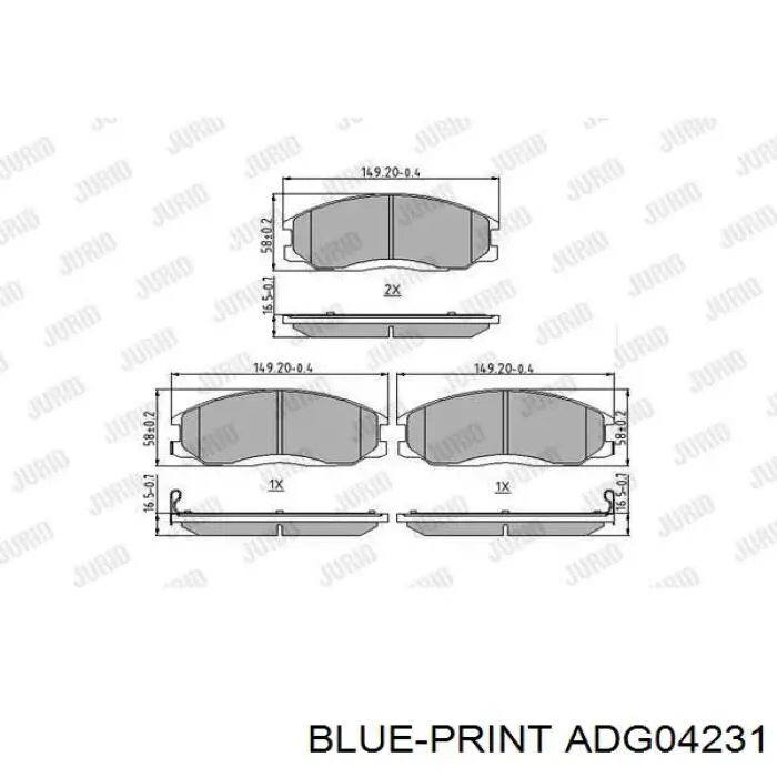 Купить ADG04231 Blue Print Колодки тормозные
