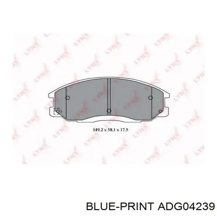 Передние тормозные колодки ADG04239 Blue Print