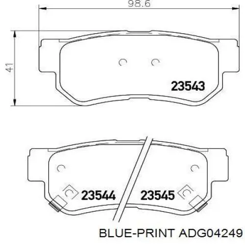 Колодки дисковые  Blue Print ADG04249 цена, от 18.66 USD