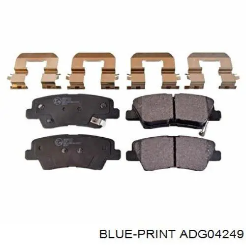 Купить ADG04249 Blue Print Колодки тормозные задние, дисковые