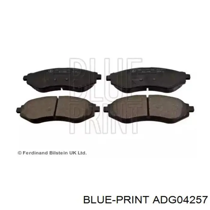ADG04257 Blue Print колодки тормозные передние дисковые