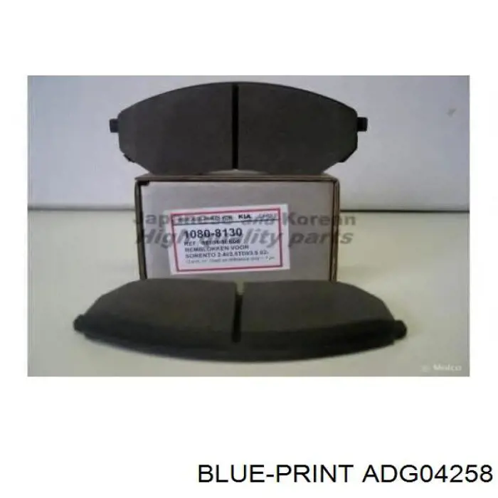Передние тормозные колодки ADG04258 Blue Print