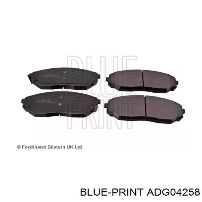 Передние тормозные колодки ADG04258 Blue Print