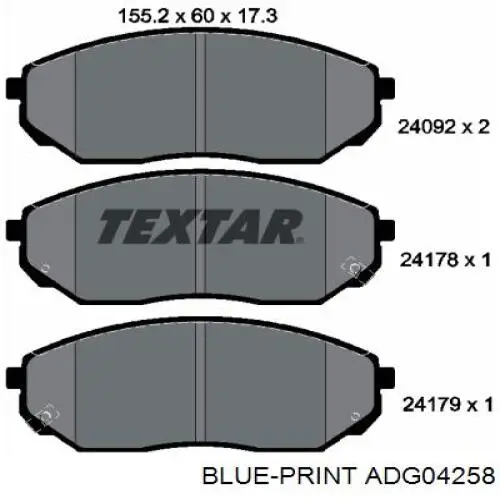 Колодки Blue Print ADG04258 цена, от 25.39 USD