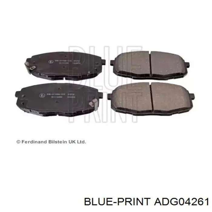 Передние тормозные колодки ADG04261 Blue Print