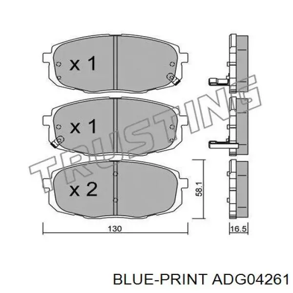 Колодки Hyundai/Kia S581011HA20 цена, от 17.74 USD