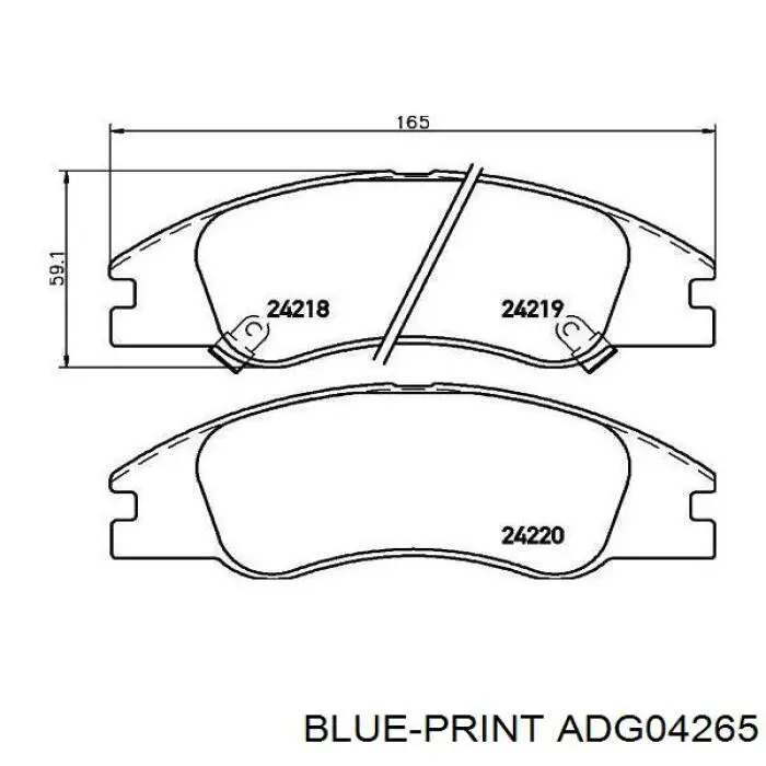 Купить ADG04265 Blue Print Колодки тормозные