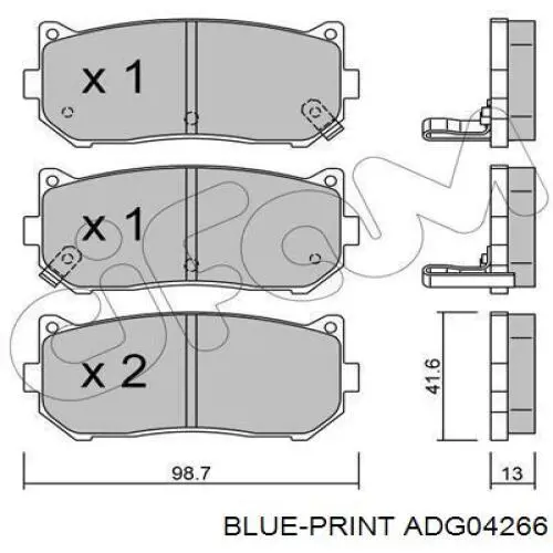 Колодки дисковые  Blue Print ADG04266 цена, от 16.02 USD