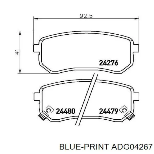 Колодки дисковые  Blue Print ADG04267 цена, от 16.84 USD