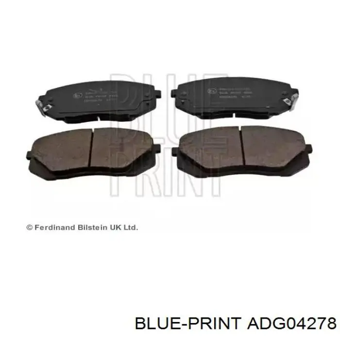 Передние тормозные колодки ADG04278 Blue Print