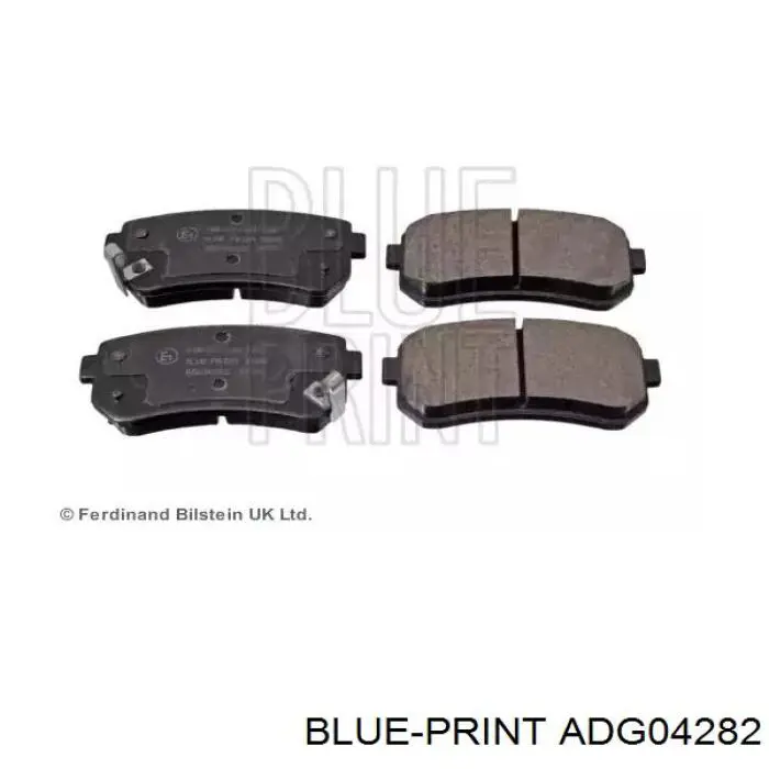 ADG04282 Blue Print колодки тормозные задние дисковые