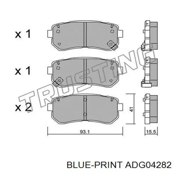 Колодки дисковые  Blue Print ADG04282 цена, от 18.73 USD