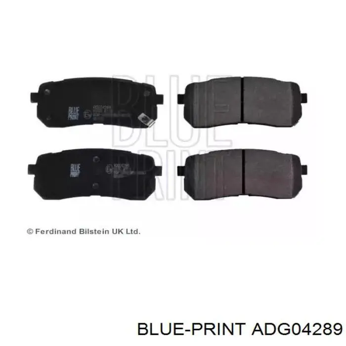 Задние тормозные колодки ADG04289 Blue Print