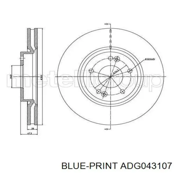 Передние тормозные диски ADG043107 Blue Print