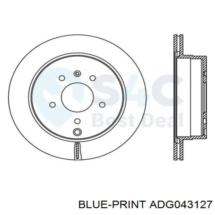 ADG043127 Blue Print Дисковый тормоз