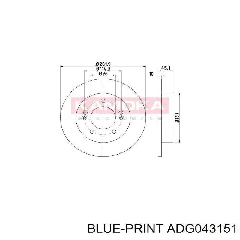Тормозные диски ADG043151 Blue Print