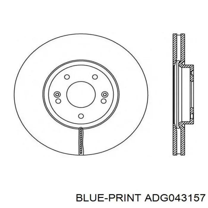 Передний тормозной диск Blue Print ADG043157