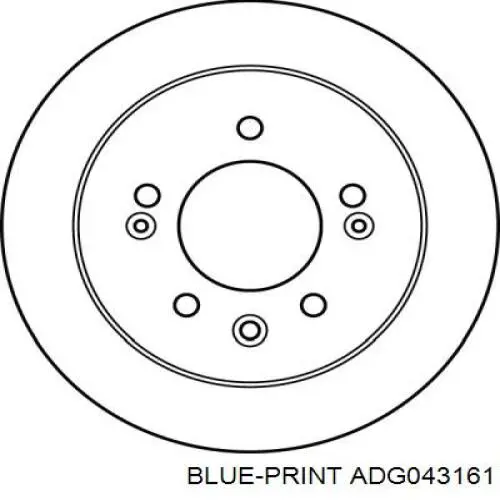 Disco de freno trasero ADG043161 Blue Print