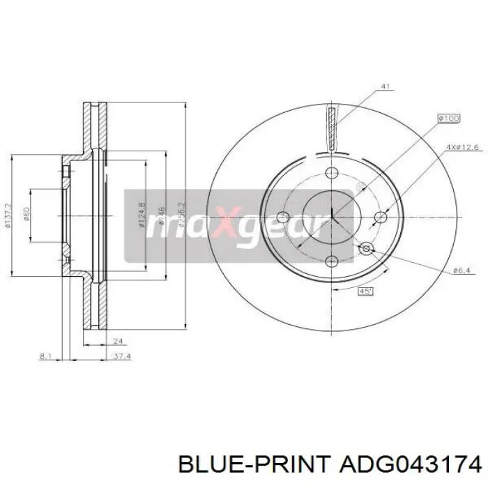 Передние тормозные диски D4002V LPR