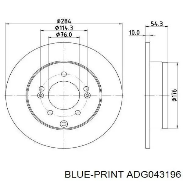 Тормозные диски ADG043196 Blue Print