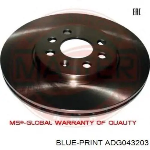 Передние тормозные диски ADG043203 Blue Print
