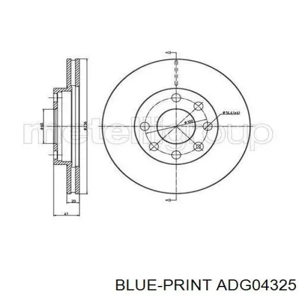Купить ADG04325 Blue Print Ротор тормозной