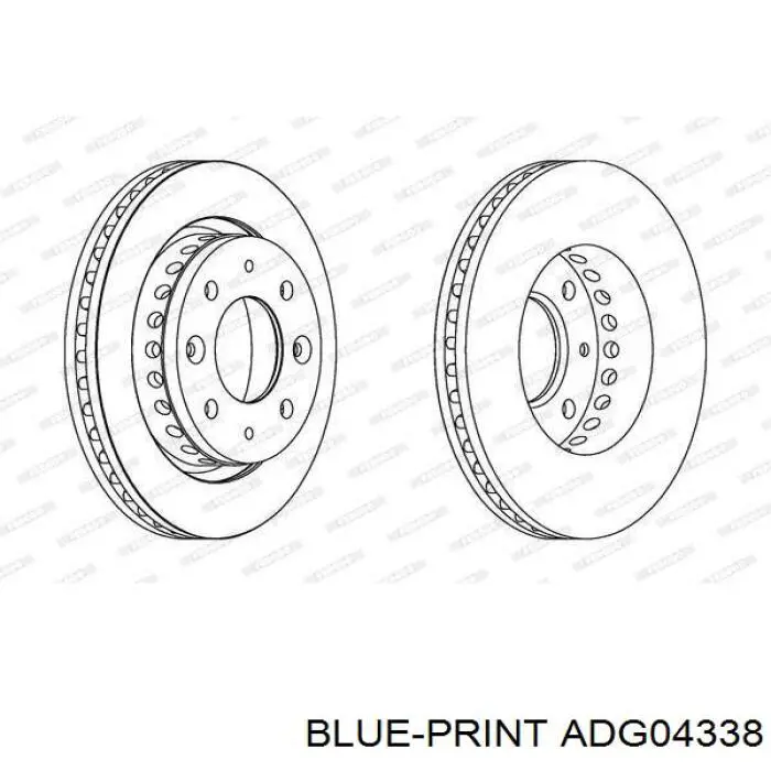 Передний тормозной диск Blue Print ADG04338