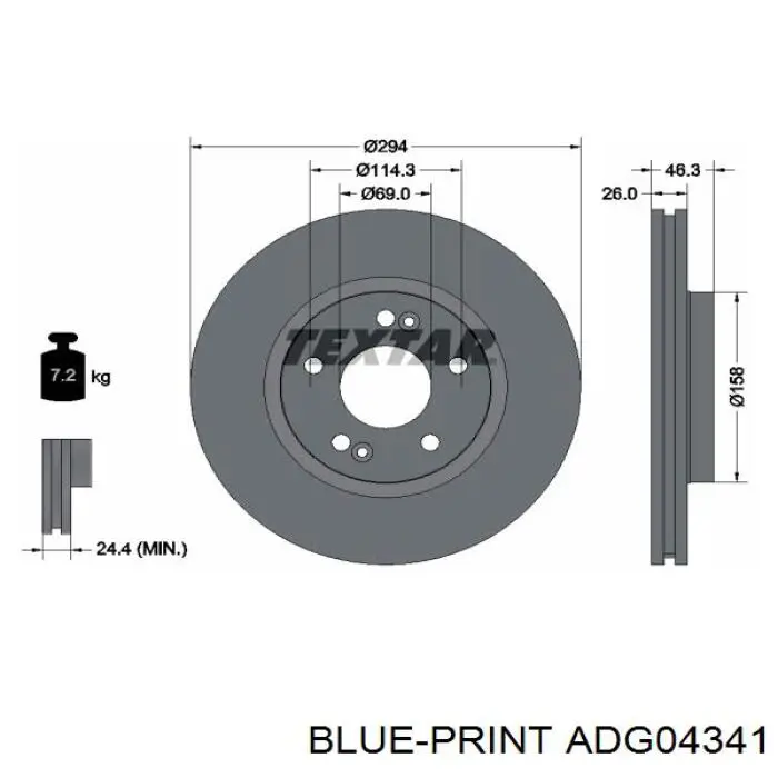 ADG04341 Blue Print тормозные диски