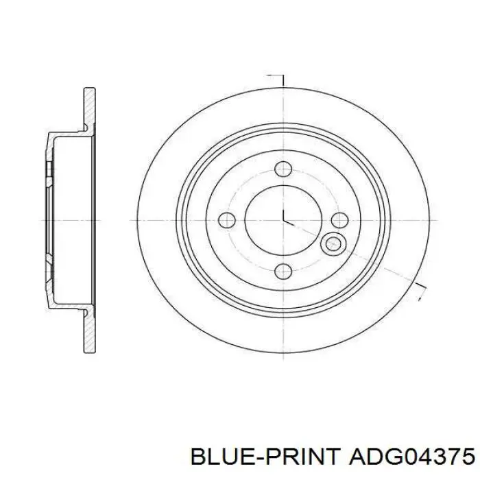 Тормозные диски ADG04375 Blue Print