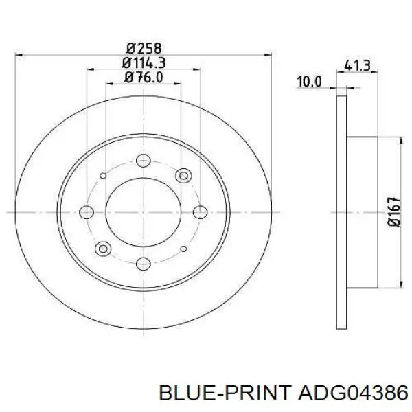 Тормозные диски ADG04386 Blue Print