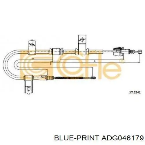 Задний правый трос ручника K15358 ABS